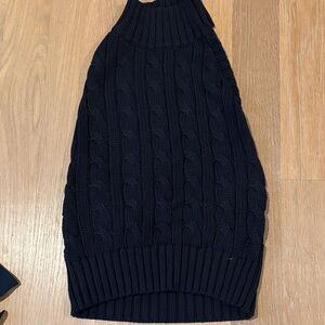Zara Navy Cable Knit  halter Turtleneck Sweater